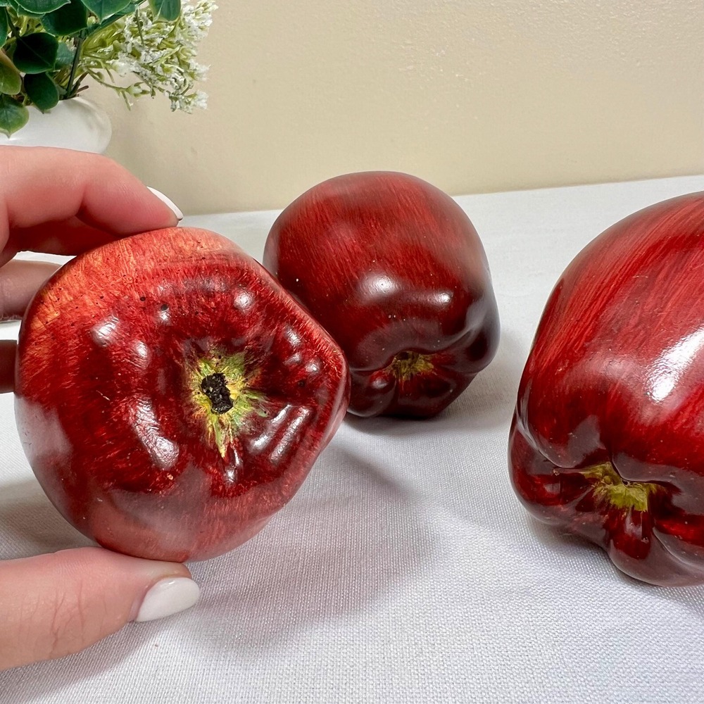 Ceramic Heavy Faux Apple Decor Figurines | Set of 3 | Teachers Gift - Picture 8 of 8